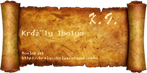 Krály Ibolya névjegykártya